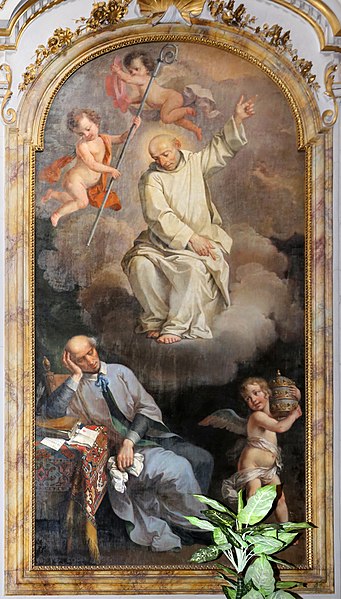 File:Giuseppe sacconi, il beato Niccolò Albergati appare in sogno a Tommaso Parentucelli, 1771-73, 01.jpg