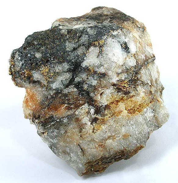 Historic specimen of high-grade gold ore from the Dahlonega mines