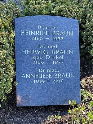 Grabstein von Hedwig Braun-Dinkel