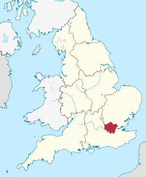 Location of the Greater London region in England