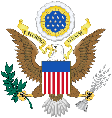 A version of the United States national emblem was painted on the reverse of flags carried by West Virginia regiments during the American Civil War.