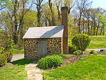 The reconstructed "Growlery" where Douglass worked at his writing Growlery reconst Douglass.JPG