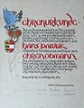 1974.Februar. Ehrenurkunde. Die Gewerkschaft Druck und Papier, Landesstelle Kärnten, ernennt Hans Pawlik, 27 Jahre lang Obmann der Landesstelle, zu ihren „Ehrenobmann“.