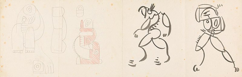 File:Henri Gaudier-Brzeska - Two Dancing Figures and Five Studies for a Mother and Child Grouping - B1982.26.34 - Yale Center for British Art.jpg