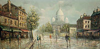 Montmartre sous la pluie, par Henri Royer (1869-1838).