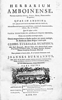 Title page of Rumphius's Herbarium Amboinense (1741–1750)