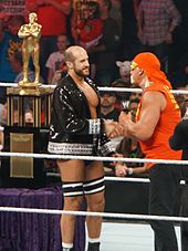 Cesaro's battle royal win was highlighted by the Associated Press. Hulk Hogan later endorsed Cesaro on the post-WrestleMania Raw Hogan congratulates Cesaro.jpg