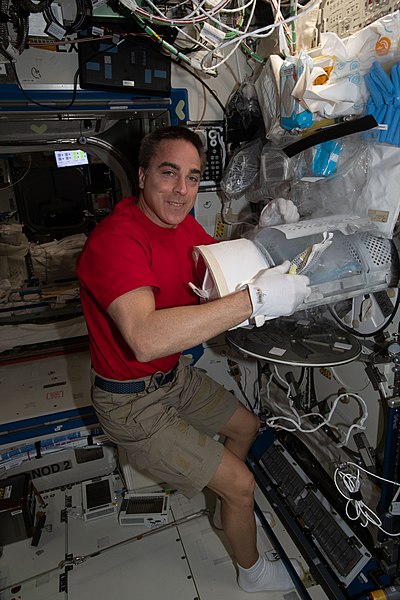 File:ISS 63 Chris Cassidy prepares to stow biological samples.jpg