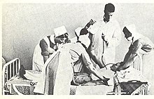 Insulin shock procedure, 1950s Insulin shock therapy.jpg