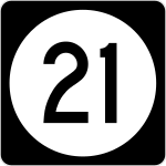 Iowa Highway 21 road sign