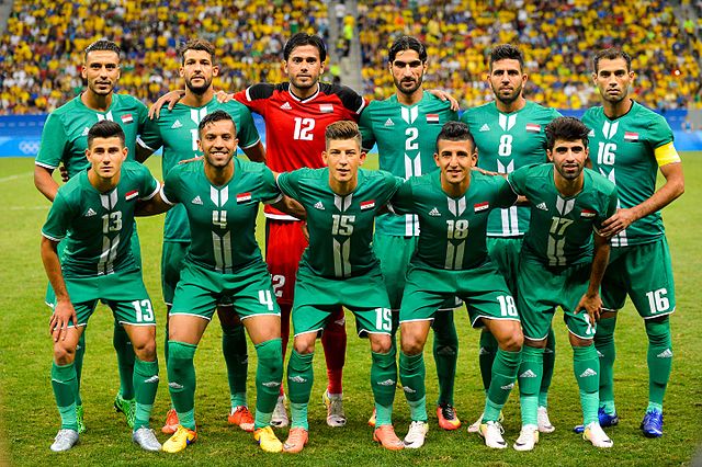 Iraq line-up before a match with Brazil at the 2016 Rio Olympics