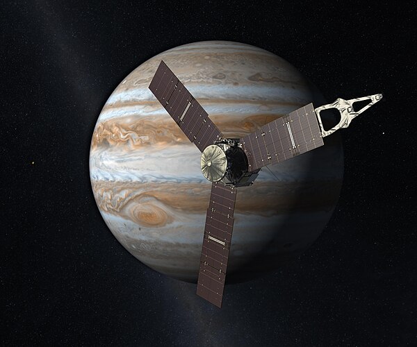 Artists's concept of Juno at Jupiter