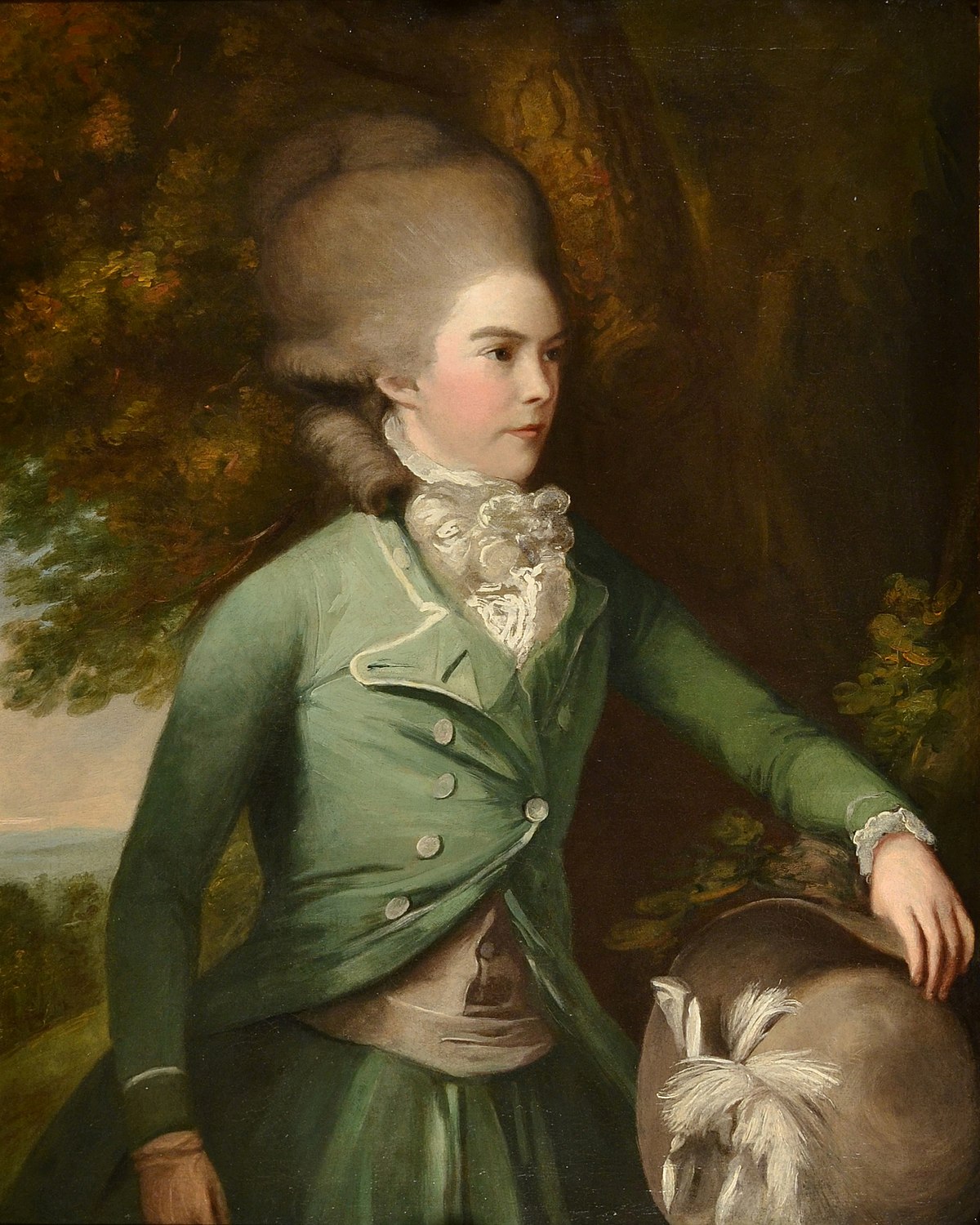 1200px Jane Duchess of Gordon in green riding dress by Daniel Gardner around 1775