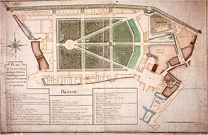 Plan of the Place Royale/Koningsplein and Brussels Park by Joachim Zinner [fr], 1780