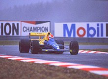 Herbert driving for Tyrrell at the 1989 Belgian Grand Prix. Johnny Herbert 1989 Belgian GP.jpg