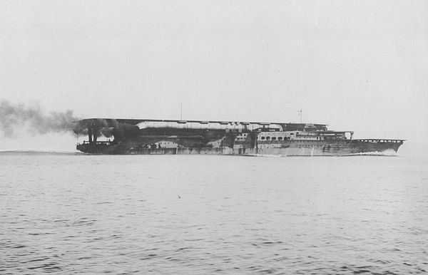 Kaga undergoing post-launch trials off Tateyama, 15 September 1928