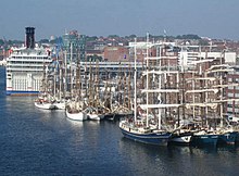 Tall ships attracting visitors in port during Kiel Week 2006 Kieler Woche.JPG