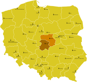 Karte der Kirchenprovinz Łódź