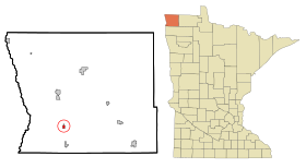 Kittson County Minnesota Incorporated and Unincorporated areas Kennedy Highlighted.svg