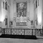 Lågt korskrank i järnsmide, i katolska numera rivna Eugeniakapellet, Stockholm