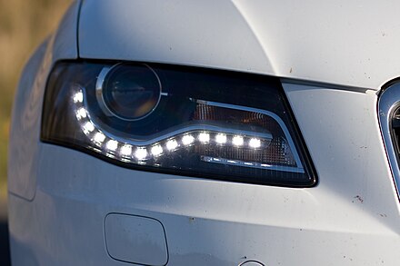 Daytime running light LEDs of an automobile