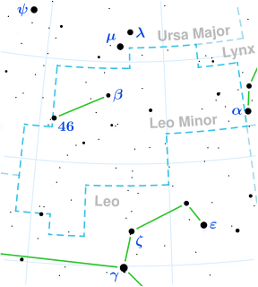 10 Leonis Minoris Star in the constellation Leo Minor