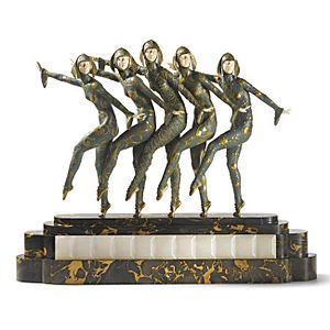 Les Girls by Demétre Chiparus, of bronze and ivory, on a quartz and marble base (1920s) Art Deco Museum in Moscow