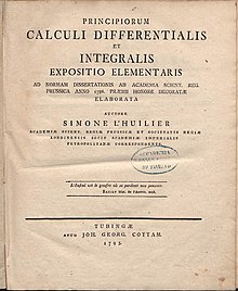 Lhuilier, Simon Antoine Jean – Principiorum calculi differentialis et integralis expositio elementaris, 1795 – BEIC 749741.jpg