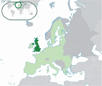 Location map: United Kingdom (dark green) / Eu...