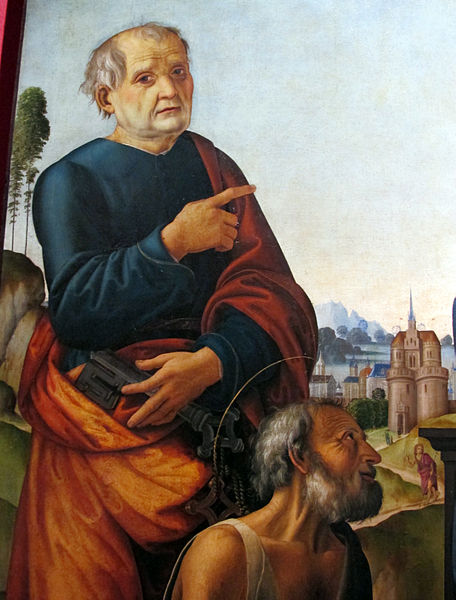 File:Lorenzo di credi (bottega) e pittore nordico, madonna col bambino e santi, 1500-10 ca., da s. pietro al terreno a brollo 02,2.JPG