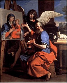 La evangeliisto pentrante la Sanktan Virgulinon Giovanni Francesco Barbieri (1591-1666)