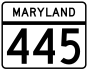 Maryland Route 445 işaretçisi