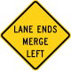 Lane ends merge left