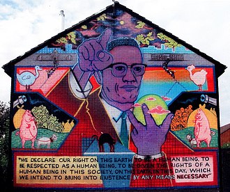 Mural of Malcolm X in Belfast Malcolm X Ireland.jpg