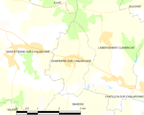 Poziția localității Dompierre-sur-Chalaronne