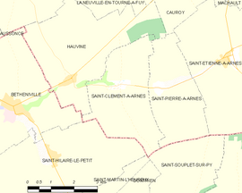 Mapa obce Saint-Clément-à-Arnes