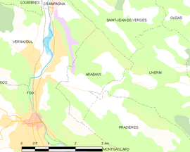 Mapa obce Arabaux