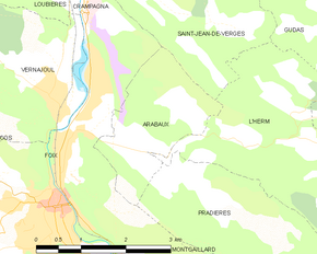 Poziția localității Arabaux