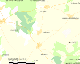Mapa obce Praslin