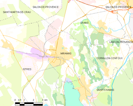 Mapa obce Miramas