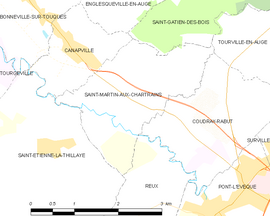 Mapa obce Saint-Martin-aux-Chartrains