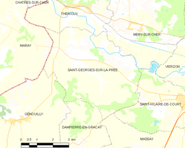 Mapa obce Saint-Georges-sur-la-Prée