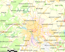 Mapa obce Dijon
