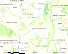 Mapa obce Marigny-le-Cahouët