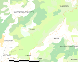 Mapa obce Eyroles