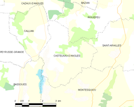 Mapa obce Castelnau-d’Anglès