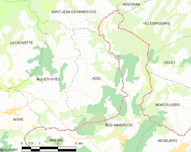 Mapa obce Agel