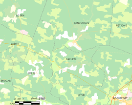 Mapa obce Cachen