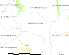 Poziția localității Les Loges-sur-Brécey