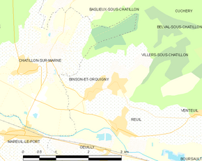 Poziția localității Binson-et-Orquigny